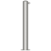 Stainless steel post |  102 mm | stationary, to be fixed by plugswith base plate  180 x 6 mm | without lock | with 1 eyelet
